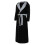 (Black Grey, 4XL) Accappatoio da uomo con cappuccio, foderato in pile, lunghezza lunga. 2