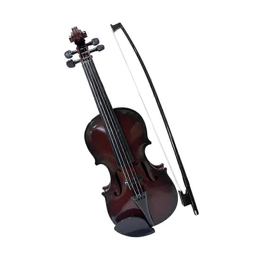 (dark brown) Simulated Violin, Environmentally Friendly Plastic, Adjustable Strings, for Beginner Music Practice, Light Brown/Dark Brown Optional