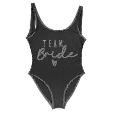 (rose black, XXXL) Women's Gold Print Team Bride One-piece Swimsuit, Bachelorette Party Summer Beachwear Bathing Suit, S-3XL, No Pad
