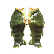 (Green, 42-43) Chanclas unisex forma de pez, PVC ligero antideslizante, para interior exterior playa pesca gimnasio ducha