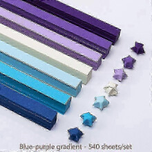 (A8) Origami-paperisuikaleet, 540 arkkia, monivärinen onnentähtitaittelupaperi, tee-se-itse-käsintehtyihin papereihin, askarteluihin, 24 cm pitkä