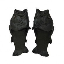(Black, 26 to 27) Zehentrenner mit 3D-Fischdruck, weiches atmungsaktives PVC, für Innen- und Außenbereiche