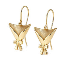 (Golden, B) Koperen Ketting met Mini Bloemenhouder, 50 cm lang, voor verse of gedroogde bloemen voor dagelijkse kleding