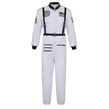 (White for Men, XXL) Tuta spaziale astronauta tuta da volo, costume cosplay con zip per uomini donne coppie, Halloween, taglie XS-XXXL in poliestere