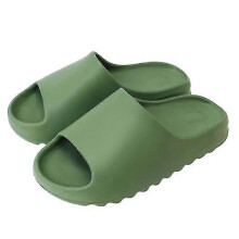 (Dark Green, 42-43) Slides Slippers, Plastic Upper, Plastic Sole, Portable Slide Sandals for Beach Outdoor Use