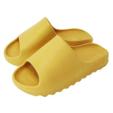 (Yellow, 35-36) Slides Slippers, Plastic Upper, Plastic Sole, Portable Slide Sandals for Beach Outdoor Use