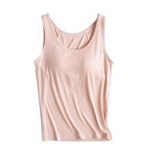 (color, S) Dames racerback tanktop met ingebouwde bh, gemaakt van elastisch katoen, sportief en casual model.