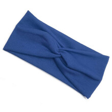 (Navy) Crocheted Headband for Sports Yoga Running, Floral Leopard Tie-Dye Print, Stretchy Non-Slip