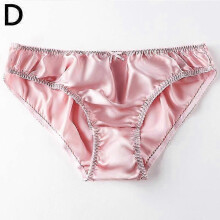 (pink, L) Braguitas de satén sedosas para mujer, tallas grandes de la M a la 3X, en colores lisos.