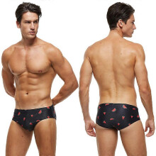 (Mini Melon, XXL) Slip da bagno da uomo traspiranti con stampa push-up, in poliestere ed elastan, taglie forti, per nuoto