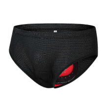 (Black, M) Ademende, gewatteerde polyester fietsbroek voor heren, sneldrogende fietsshorts, compatibel met Comt, zwart/blauw, diverse maten.