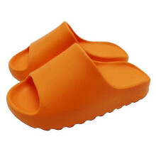 (Orange, 39-40) Slides Slippers, Plastic Upper, Plastic Sole, Portable Slide Sandals for Beach Outdoor Use