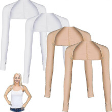 (White. Nude) Brazaletes refrescantes con chal de protección solar y orificios para los dedos para golf.