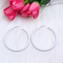 (6) Oorbellen met ringen voor dames, ronde ringen van zinklegering en acryl, modieuze sieraden.