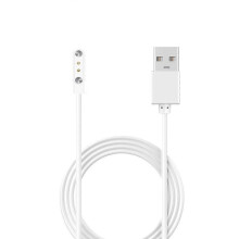 (White, 4.0mm 12.3mm) Compatible with Smart Watch Magnetic Charging Cable 2 Pin USB Lead 60cm Black White