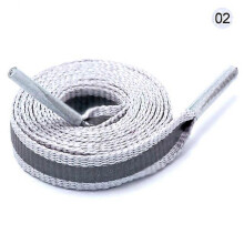 (grey, 120CM) Reflective Shoelaces, 2 Pair 8 mm Wide Polyester, Adjustable Patchwork Pattern Shoe Laces for Sports Night Walking Running Basketball