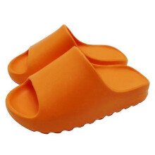(Orange, 42-43) Slides Slippers, Plastic Upper, Plastic Sole, Platform Slides for Beach Outdoor Use