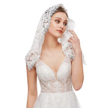 (Black) Church Veil Mantilla 50x90cm Floral Lace Head Covering for Latin Mass & Chapel