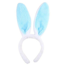 (Blue) Plush Bunny Ears Headband, Bendable Wire Ears, Plush Cloth Material, for Children and Adults, for Performances Parties Commercial Activities