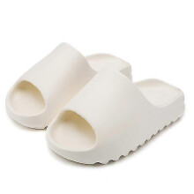 (White, 39-40) Slides Slippers, Plastic Upper, Plastic Sole, Platform Slides for Beach Outdoor Use