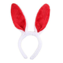 (Red) Plush Bunny Ears Headband, Bendable Wire Ears, 18cm Ears, For Children And Adults, For Performances, Parties, Commercial Activities