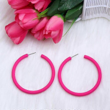 (11) Oorbellen met ringen voor dames, ronde ringen van zinklegering en acryl, modieuze sieraden.