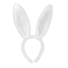 (White) Plush Bunny Ears Headband, Bendable Wire Ears, 18cm Ears, For Children And Adults, For Performances, Parties, Commercial Activities