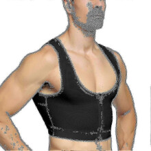 (Zip Black, XL) Compressievest voor mannen met gynaecomastie, voor houdingsondersteuning en buikcorrectie.