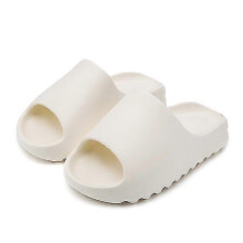 (White, 35-36) Slides Slippers, Plastic Upper, Plastic Sole, Platform Slides for Beach Outdoor Use