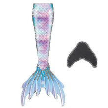 (light blue(Excluding fins), S) Zeemeerminstaart met monovin voor kinderen en volwassenen, gemaakt van duurzame, zwembare stof.