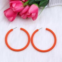 (4) Hoop Earrings for Women, Round Zinc Alloy Acrylic Circle Fashion Jewellery