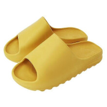 (Yellow, 39-40) Slides Slippers, Plastic Upper, Plastic Sole, Platform Slides for Beach Outdoor Use