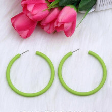 (7) Pendientes de aro para mujer, redondos, de aleación de zinc y acrílico, joyería de moda.