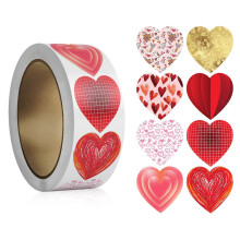 (K261) Valentinstag-Aufkleber, selbstklebende Deko-Etiketten für Geschenke, Karten und Bastelarbeiten, 500 Stück pro Rolle