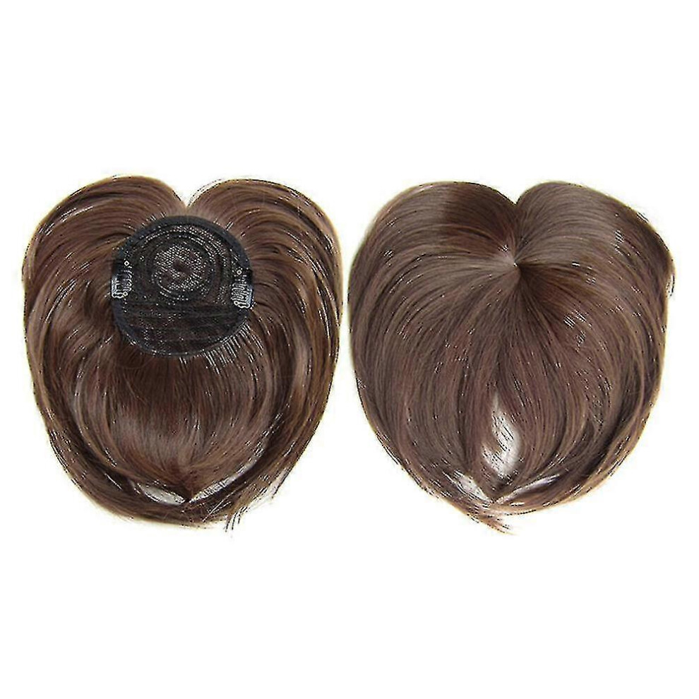 (8) Clip-on Hair Topper Synthetic Heat Resistant Fibre Hairpiece for Women with Breathable Net