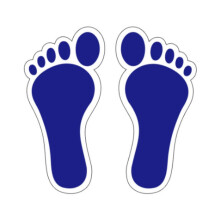 (Blue) Vloerstickers met blotevoetenafdrukken, antislip, kunststof, 29 cm x 14 cm