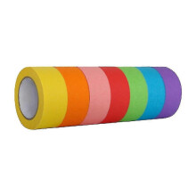(7 rolls of color, 15MM by 13M) Gekleurde afplaktape op rol, 7 stuks, 13 meter lang, crêpepapier voor knutselprojecten