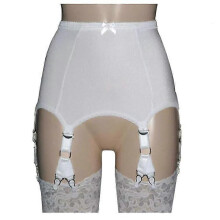 (White, 2XL) Women's Waist Garter Belt with Metal Straps, Nylon, Black White Red, S-XXL