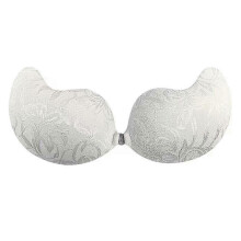 (Brides white bud, C) Zelfklevende bh met onzichtbare siliconen voor jurken met open rug, strapless push-up ondersteuning