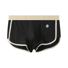 (black, 3XL) Ropa interior boxer para hombre de cintura media, mezcla de algodón y spandex, uso diario para descanso y ropa exterior
