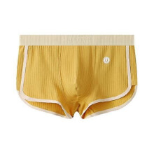 (yellow, M) Ropa interior boxer para hombre de cintura media, mezcla de algodón y spandex, uso diario para descanso y ropa exterior