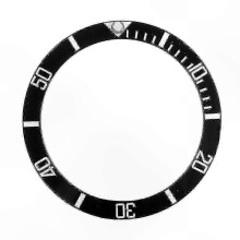 (WhiteGreen) Inserto in ceramica per lunetta compatibile con Submariner Automatic, componente di ricambio girevole unidirezionale, 38,5 mm