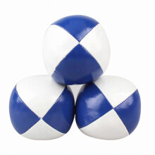 (Blue and White) Nahkaiset jonglööripallot, 3 kpl setti kantolaukulla aloittelijoille ja aikuisille, pestävät