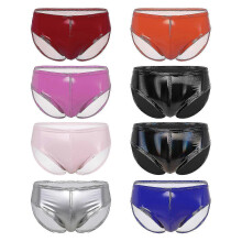 (Hot Pink, L) Calzoncillos de charol para hombre con cintura elástica, cómodos, ideales para clubes y baile en barra.