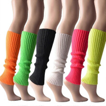(6 Pairs) Calentadores de piernas de punto acanalado, 16-17 pulgadas, para fiestas temáticas de los 80 y Halloween