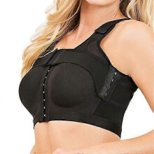 (black, XL) Bralette voor vrouwen met borststeun aan de voorkant, implantaatstabilisator en brede schouderbanden, ideaal voor na een operatie.