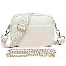 (White) Women's Solid Colour PU Leather Crossbody Tote Shoulder Bag, Adjustable Strap, Multi-compartment, for Shopping Commuting Travel, 22x16x10cm