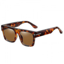 (leopard tea) Vintage Tom F Sunglasses, Luxury Gradient Lenses, Eyewear for Men and Women, Style 72045