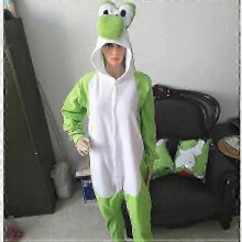 (Button-Yoshi, Size M (Height 158-168CM)) Yoshi-kostuum, eendelige pyjama in bruin paardencartoondesign, voor volwassenen en kinderen.