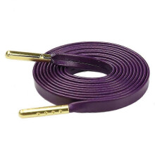 (Purple, 130cm) Flat PU Leather Laces, Waterproof Solid Colour Imitation Sheepskin Laces for Sneakers, Boots, Casual Shoes, 2 Pairs